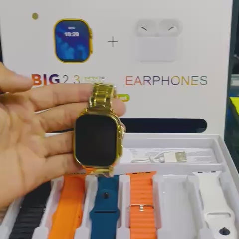 I20 Ultra 3 max suit smartwatch with 7 straps + free Earbuds